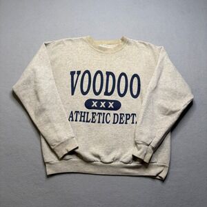 Voodoo Sweatshirt Mens L Grey Voodoo Athletic Dept XXX Collegiate Vintage 90s